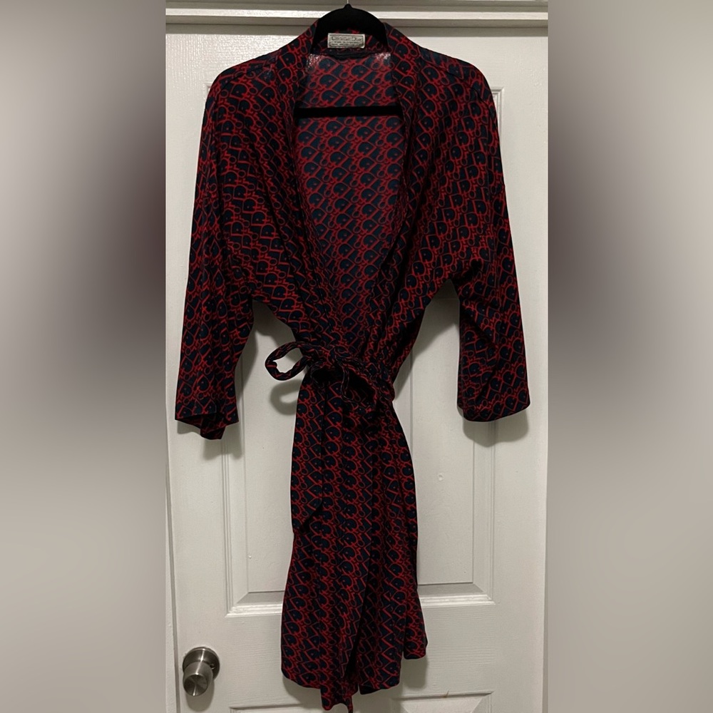 Vintage Christian Dior Monogrammed Logo Spellout Robe